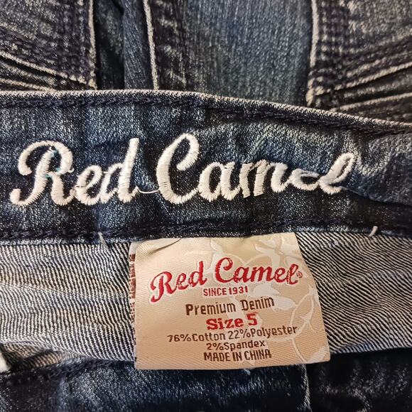 Red Camel Ava Jeans Womens Junior Size 5 Blue Skinny Embellished Low Rise Denim - Picture 7 of 10